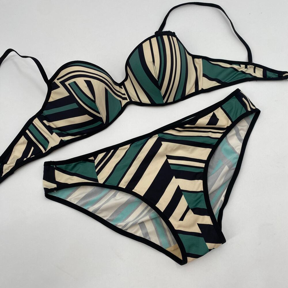 Andres Sarda green striped Y2K bikini